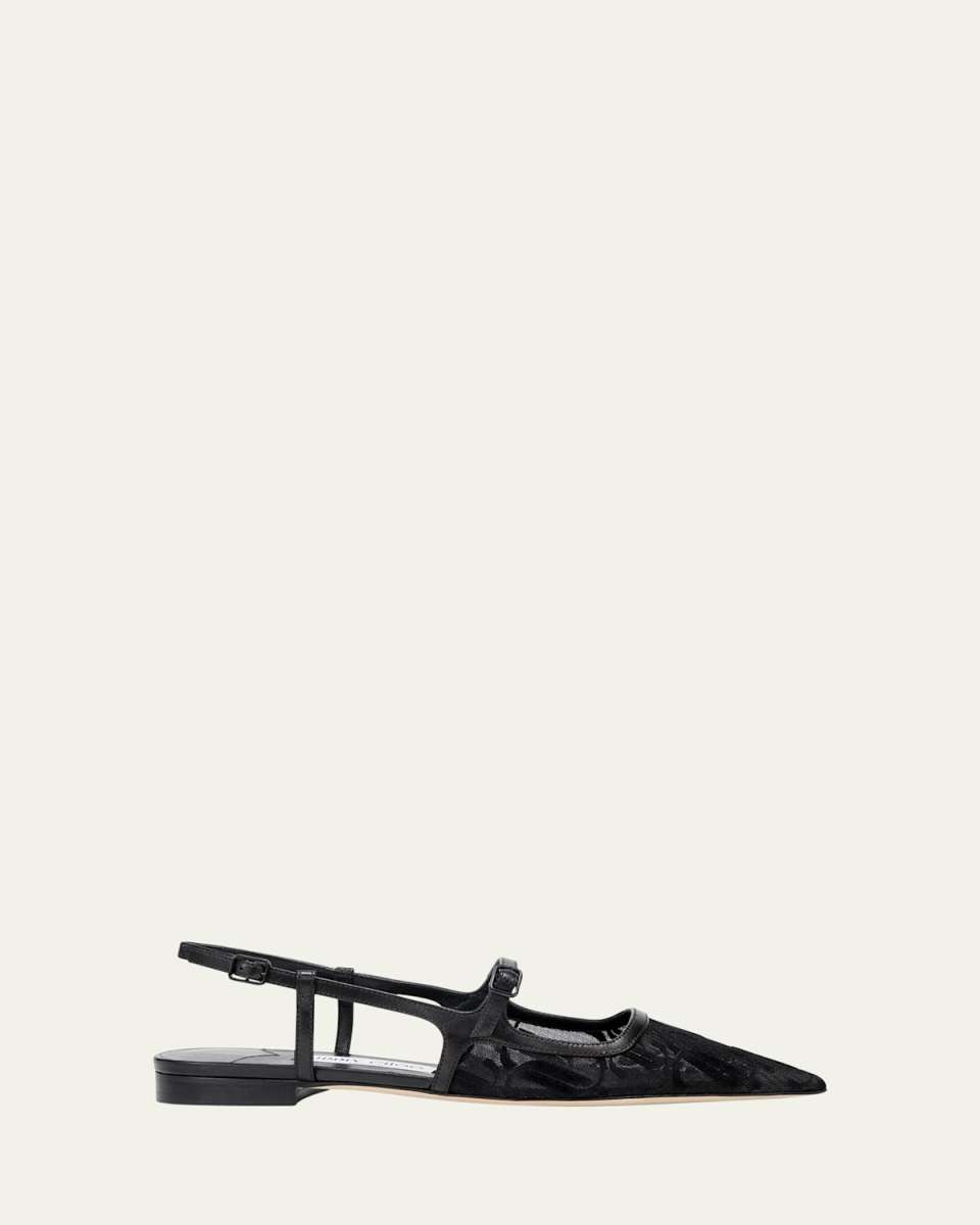 Didi Mesh Mary Jane Slingback Flats